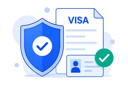 Visa and insurance approval illustration