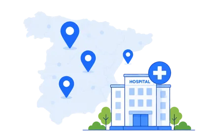 Spain medical network illustration