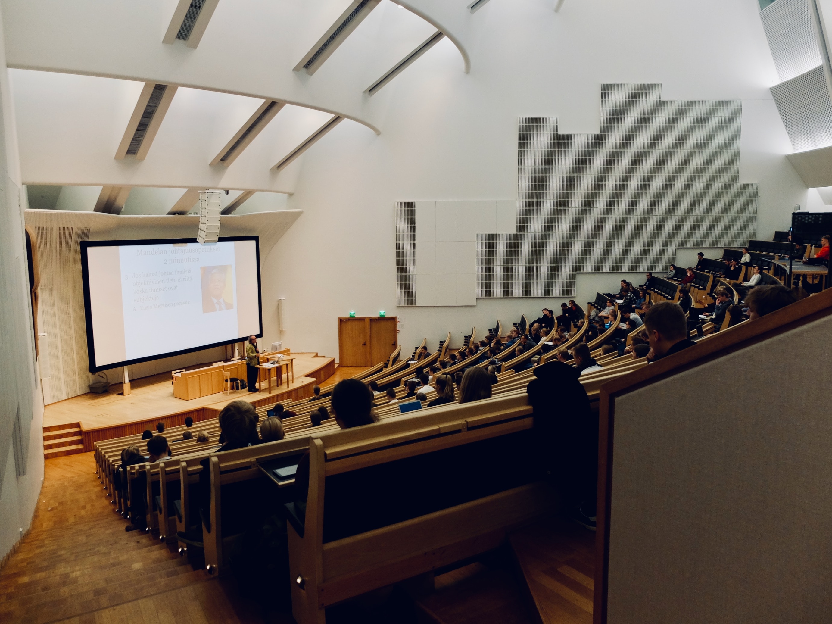 Students in a lecture at a Spanish university